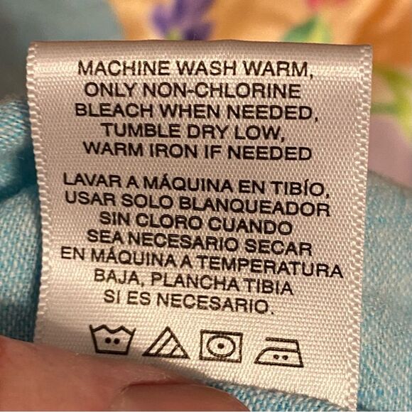 Basic Editions Sleeveless Linen Blend Blouse Womens Size Large Button Down - Picture 7 of 7